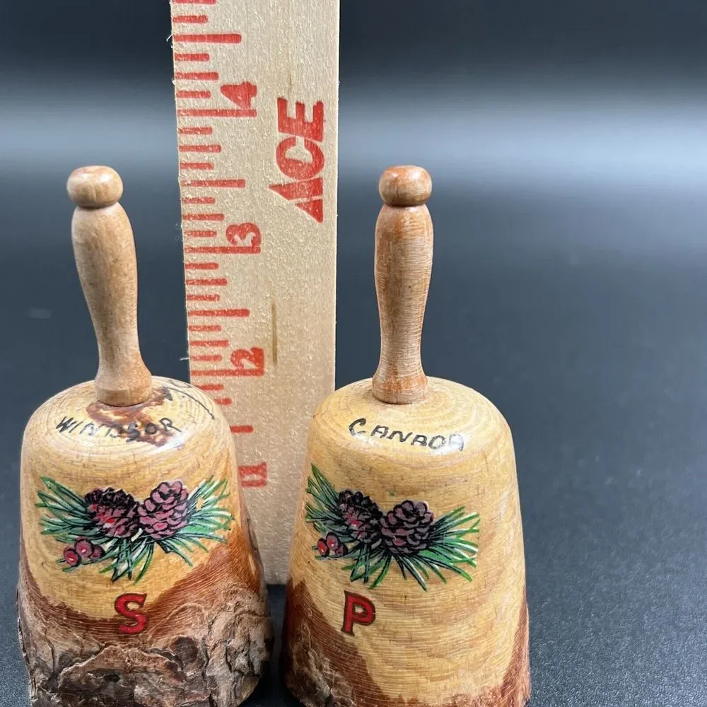 Wooden Canadian Bell Salt And Pepper‎ Shakers